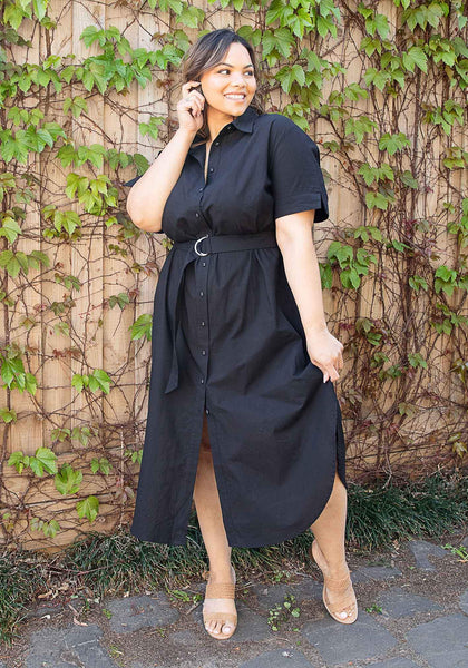 Molly Poplin Shirt Dress Black Love Your Wardrobe