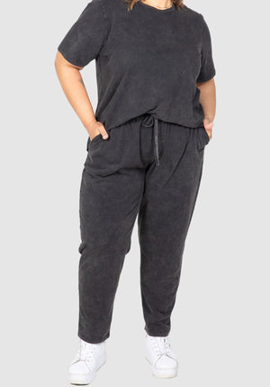 Mackenzie Acid Wash Pant - Black