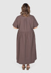 Natalie Poplin Maxi Shirt Dress - Chocolate