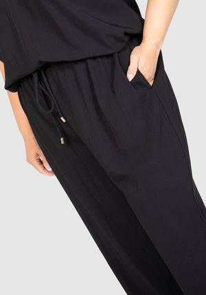 Yasmin Soft Dressing Pants - Black