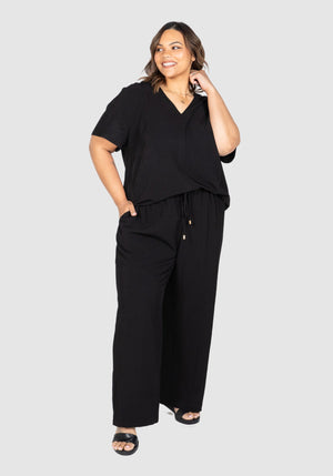 Yasmin Soft Dressing Pants - Black