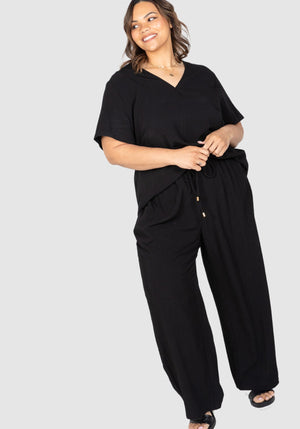 Yasmin Soft Dressing Pants - Black