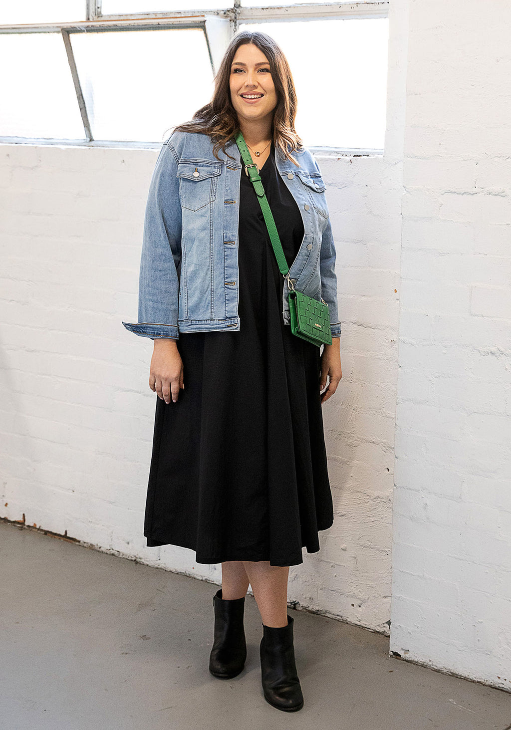 Bridget Panel Collared Dress - Black