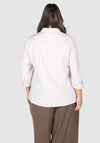 Elle Stripe Cotton Button-Up Shirt - stone/white