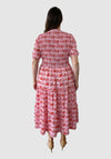 Zali Shirred Bodice Dress - Pink/white Floral