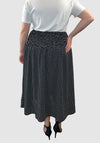 Andy Shirred Waist Skirt - black monotone