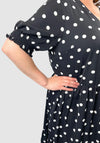 Macy Spot Tiered Maxi Dress - Black/White Spot