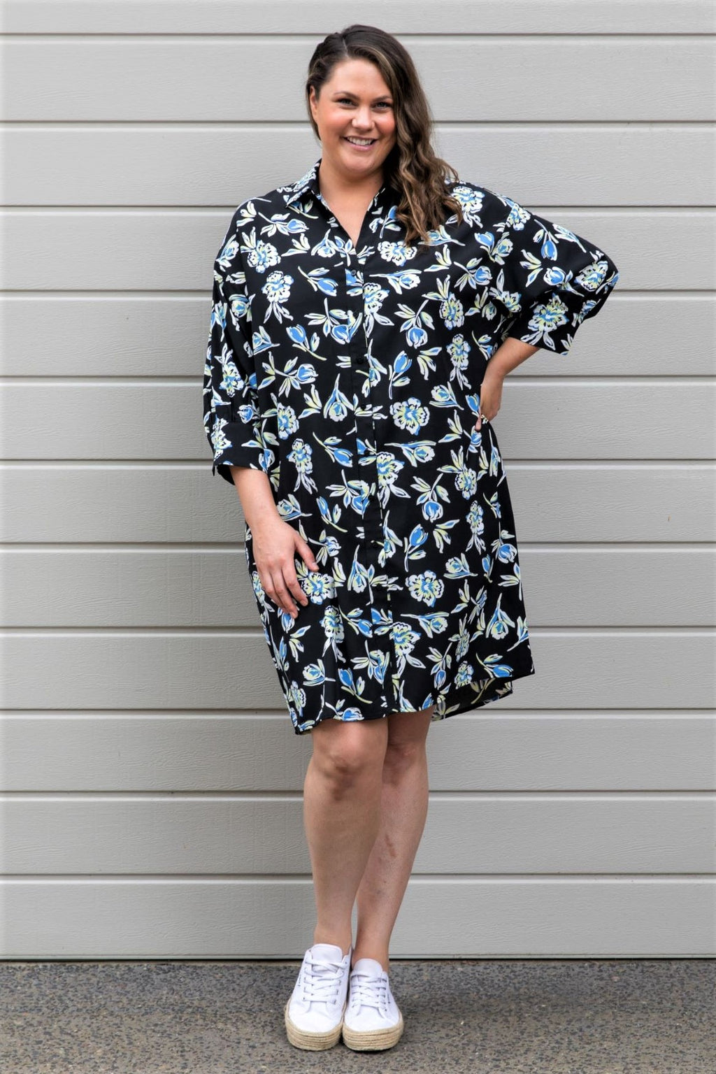 Peyton Floral Shirt Dress - Floral Print