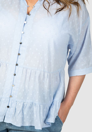 Byron Tiered Dobby Shirt - Pale Blue