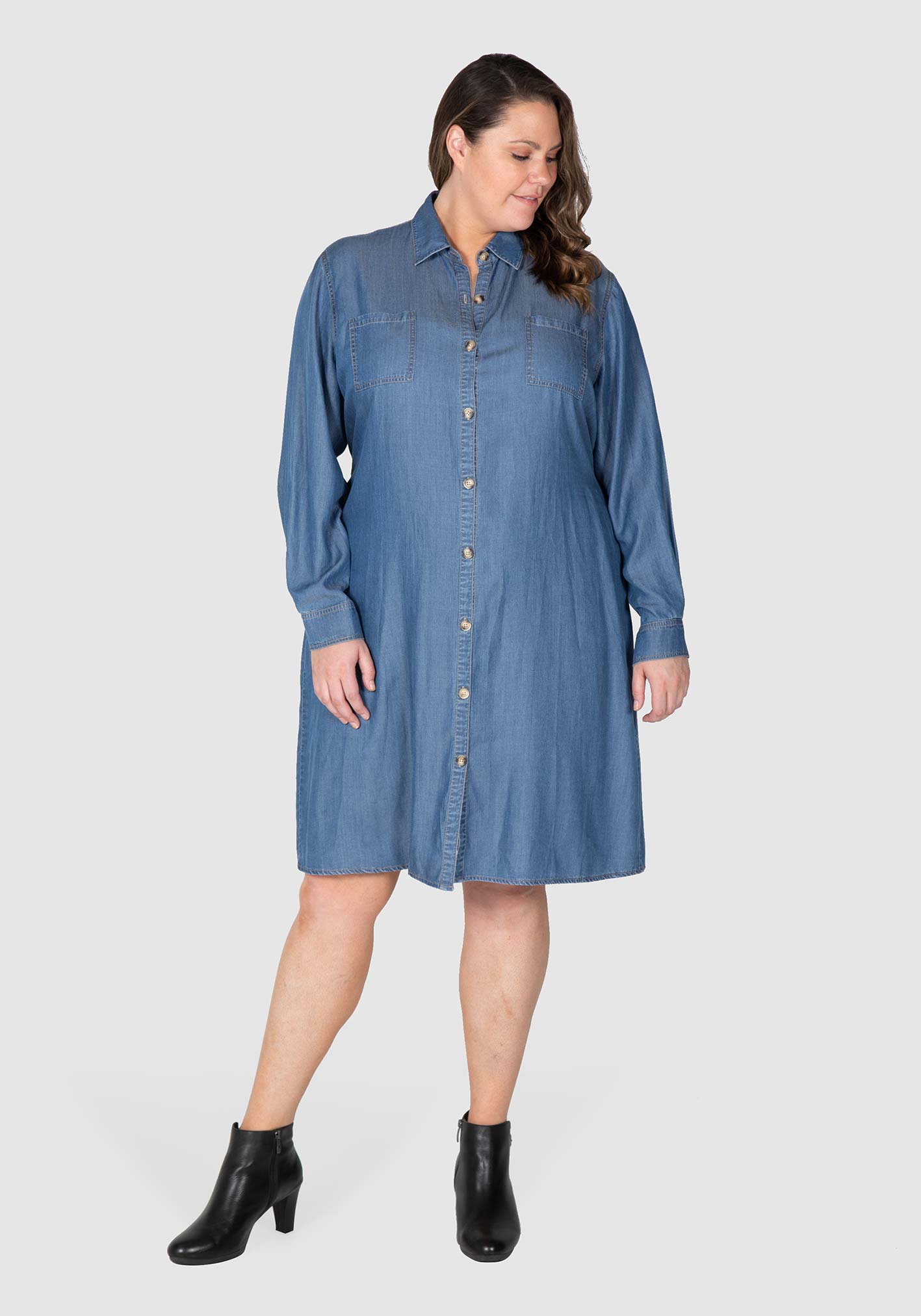 Olivia Chambray 2-Way Shirt Dress - Indigo