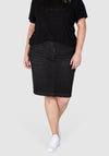 Harlee Stretch Denim Skirt - Black