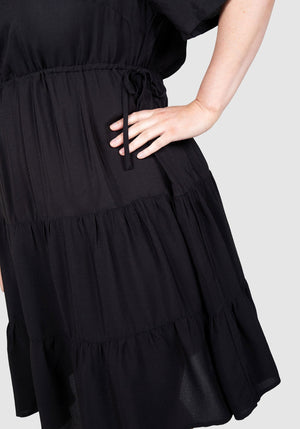 Eliza Adjustable Waist Dress - Black