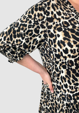 Mia Knit Animal Tiered Maxi Dress - Animal Print