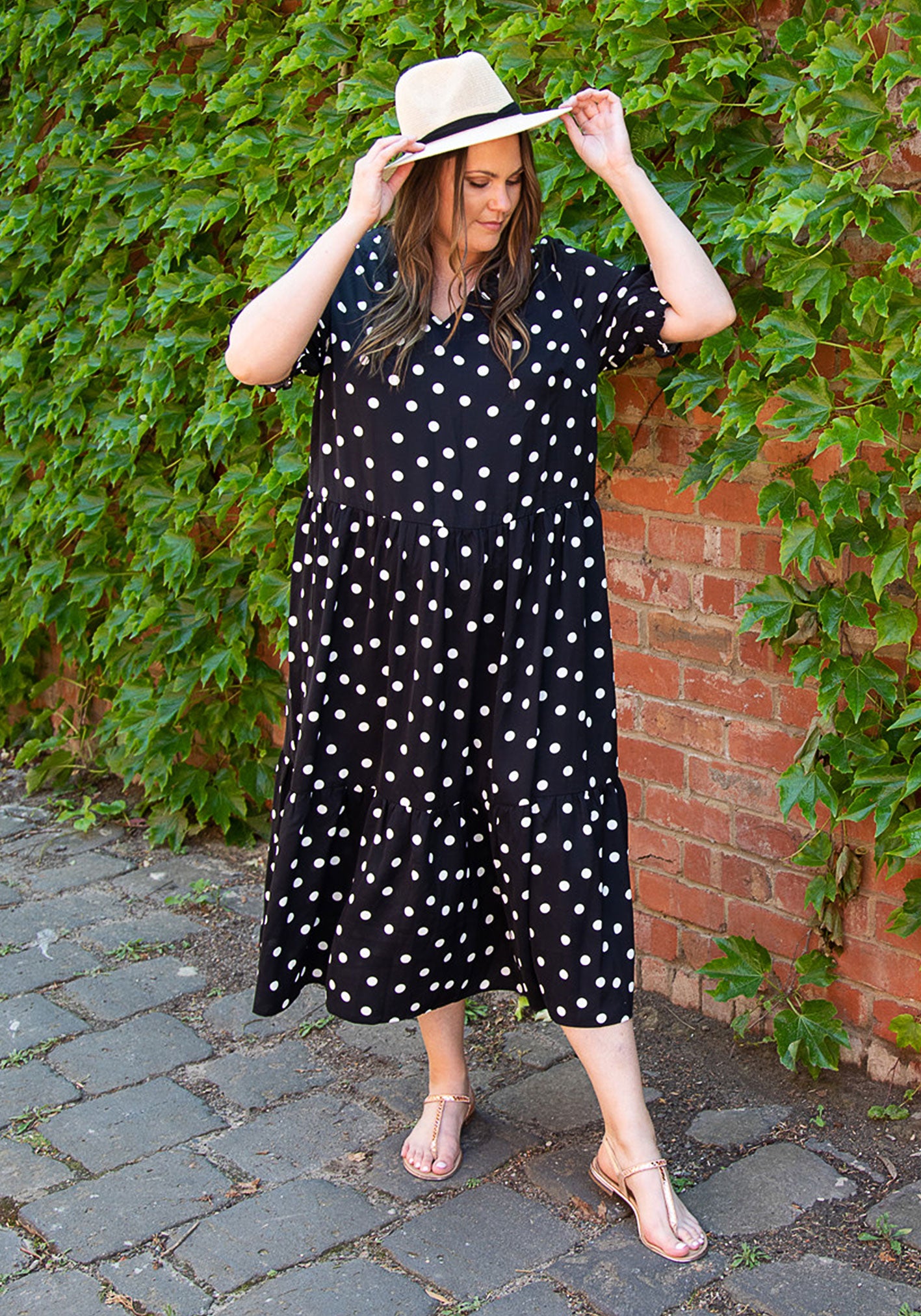 Polka dot frenzy maxi dress Clearance