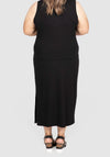 Chelsea Rib Knit Midi Skirt - Black