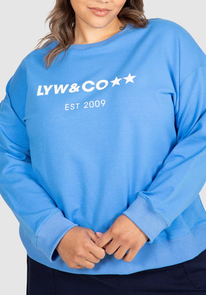 LYW & Co Logo Sweat Top - Marine Blue