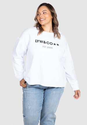 LYW & Co Logo Sweat Top - White