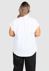 Nikki Ruched Extended Sleeve Shirt  - White