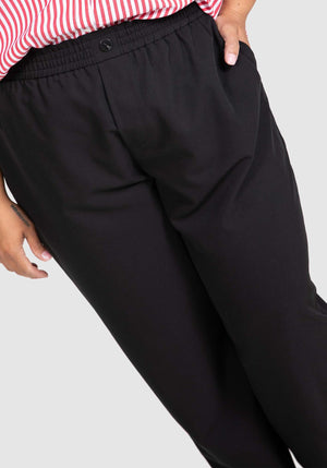 Ashleigh Pull-On Suiting Pants - Black