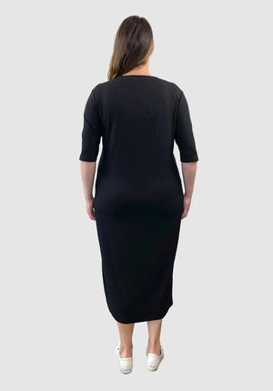 Jasmine Knit Column Dress - Black