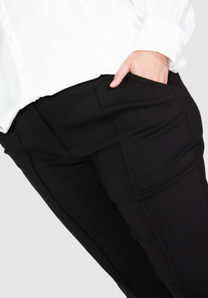 Darby Pintuck Stretch Pants  - Black