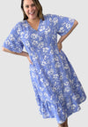 Juliet Print Midi Dress - Blue Blossom
