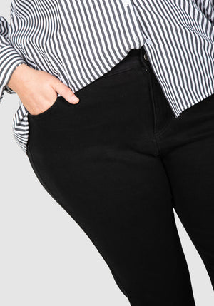 Lexi Overdyed Black Denim Jeans - Black