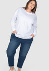 LYW & Co Embroidered Sweat Top - White