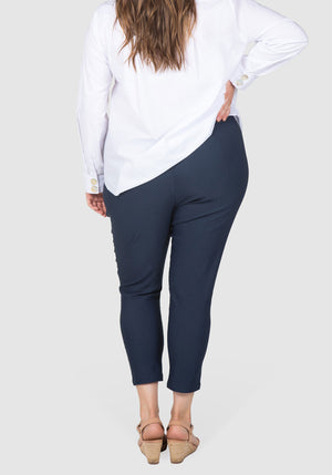 Tia Invisible Zip Stretch Pant - Slate