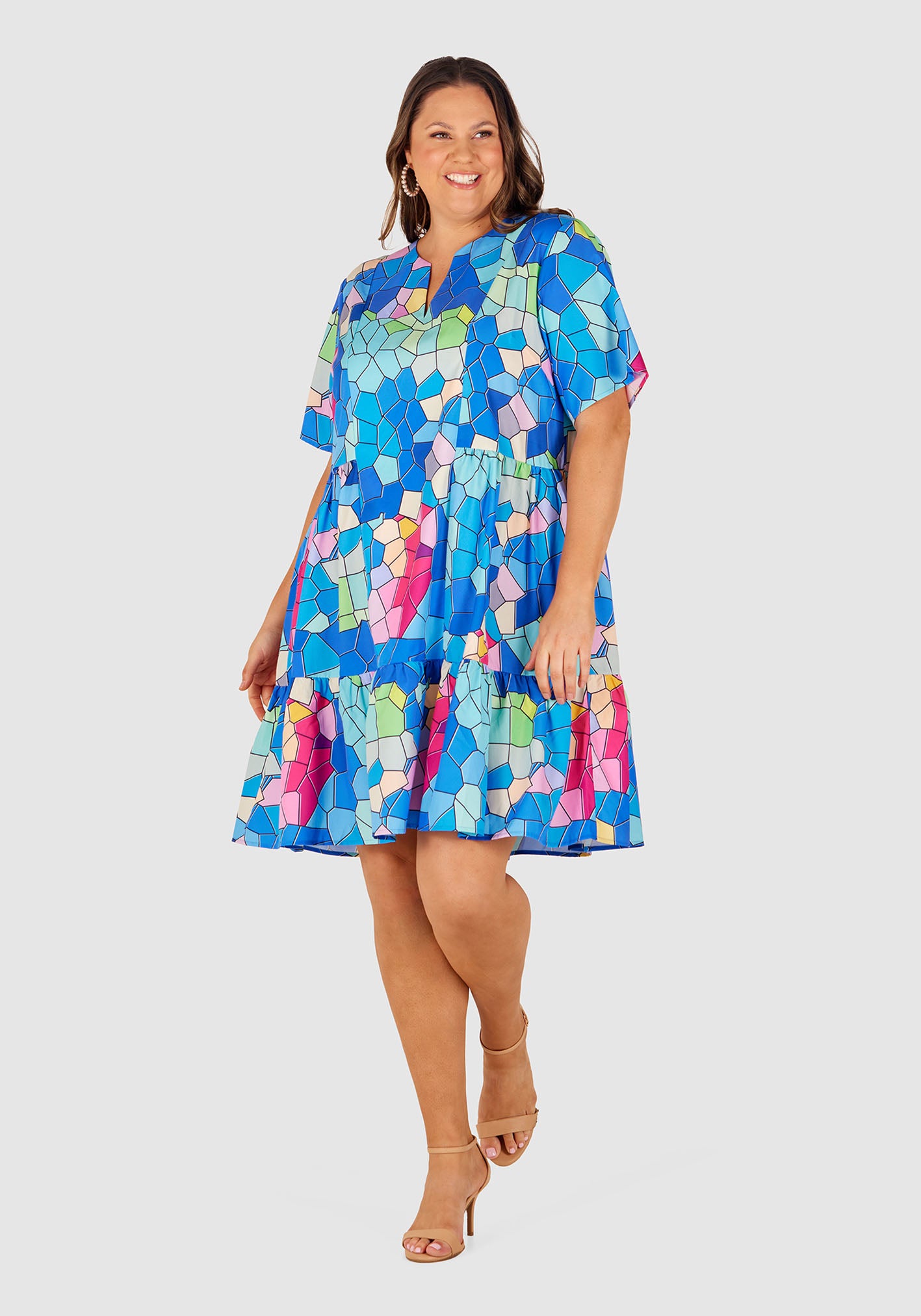 Luna Mosaic Print Dress Mosaic Print – Love Your Wardrobe